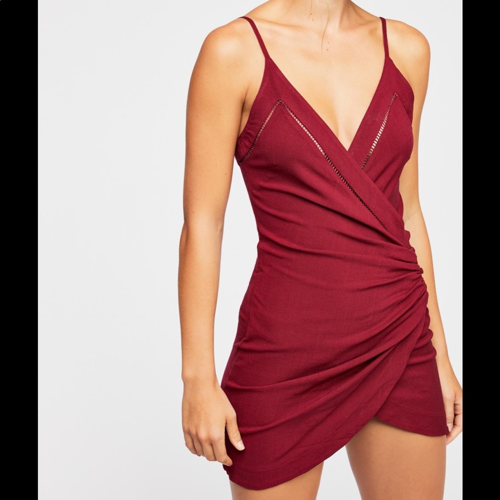 Dylan mini slip dress free people wine red